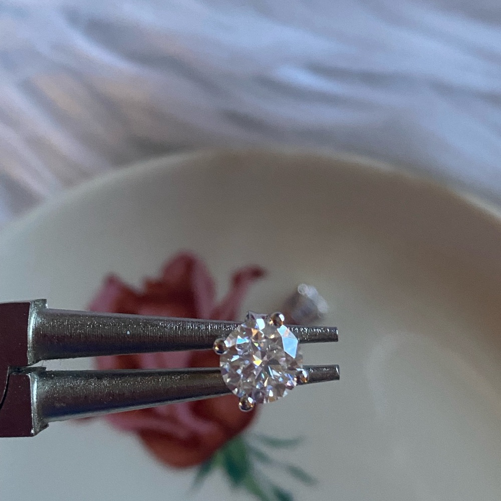 Moissanite earrings 3ct 1.5ct each 4 prong VVS solitaire earrings D color